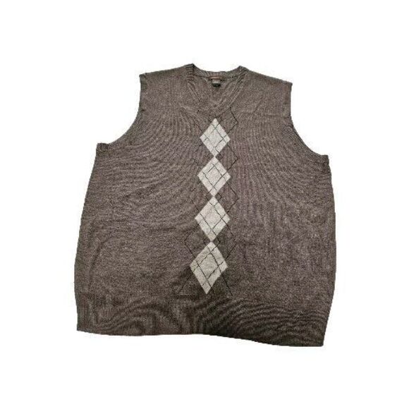 Dockers Men's Vest Brown Sleeveless Pullover V-Neck Casual Knit Sweater Size XL - Picture 1 of 6
